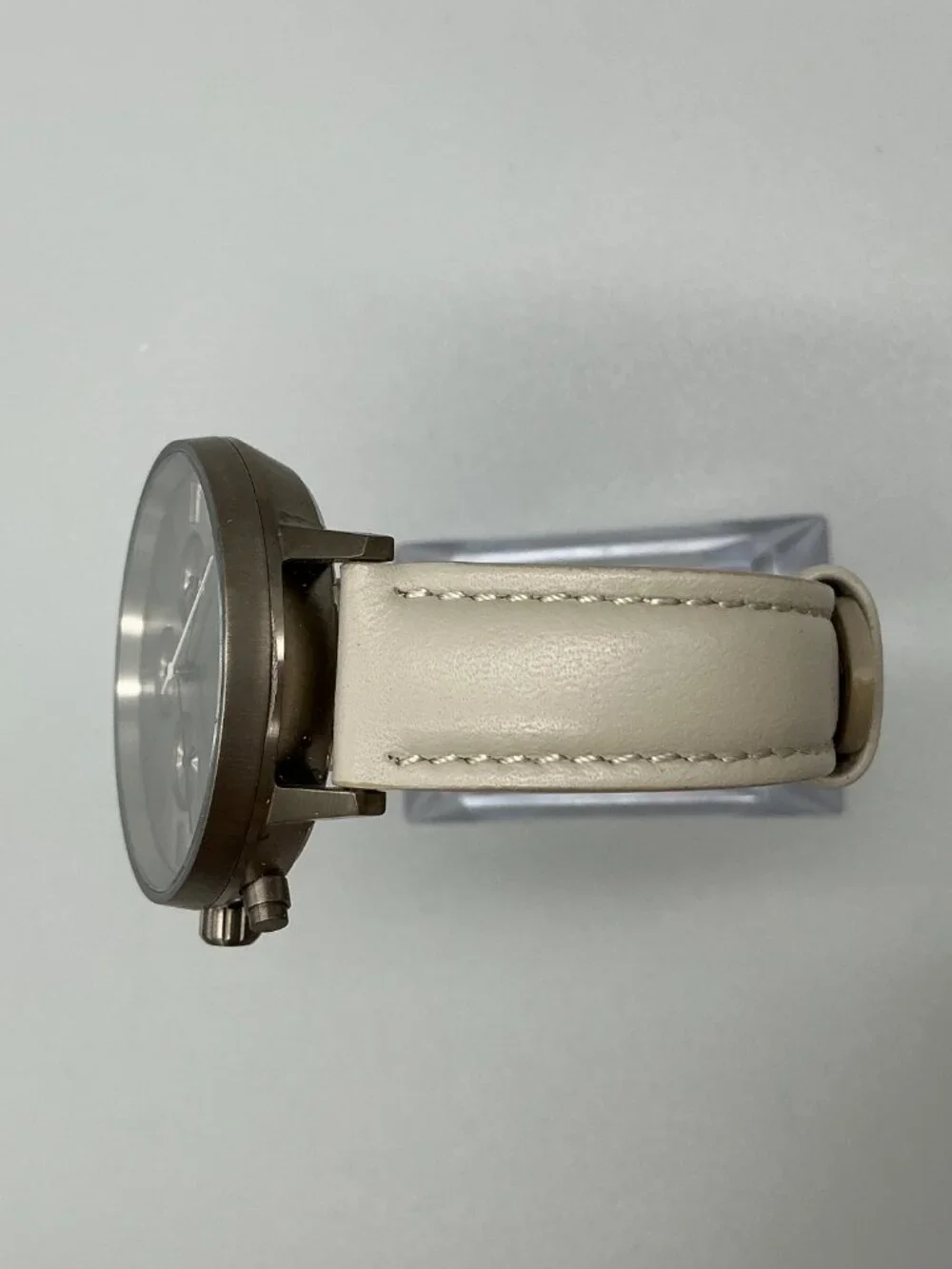 MVMT Nova Lyra Womens Watch 38mm Silver Tone Day Date Leather Band New Battery